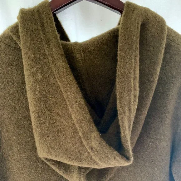 NWT RICK OWENS FW 18 Sisyphus Zip Up "Dirty Green" Hooded Sweater Wool Gorgeous - Picture 6 of 15